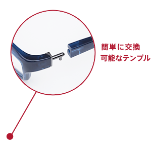 簡単に交換可能なテンプル