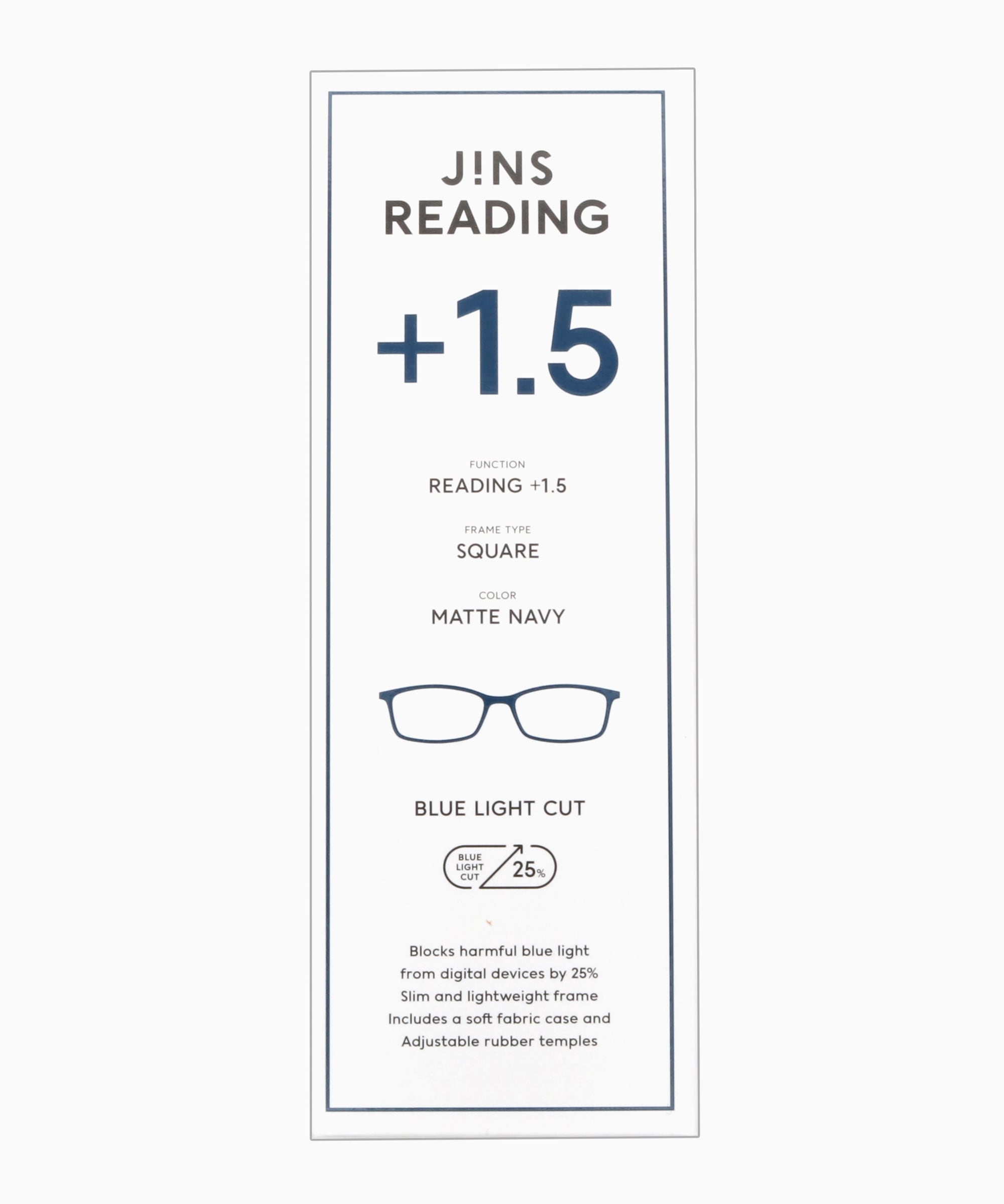 JINS READING GLASSES -Square-(+1.50) FRD-18A-047 92 商品詳細