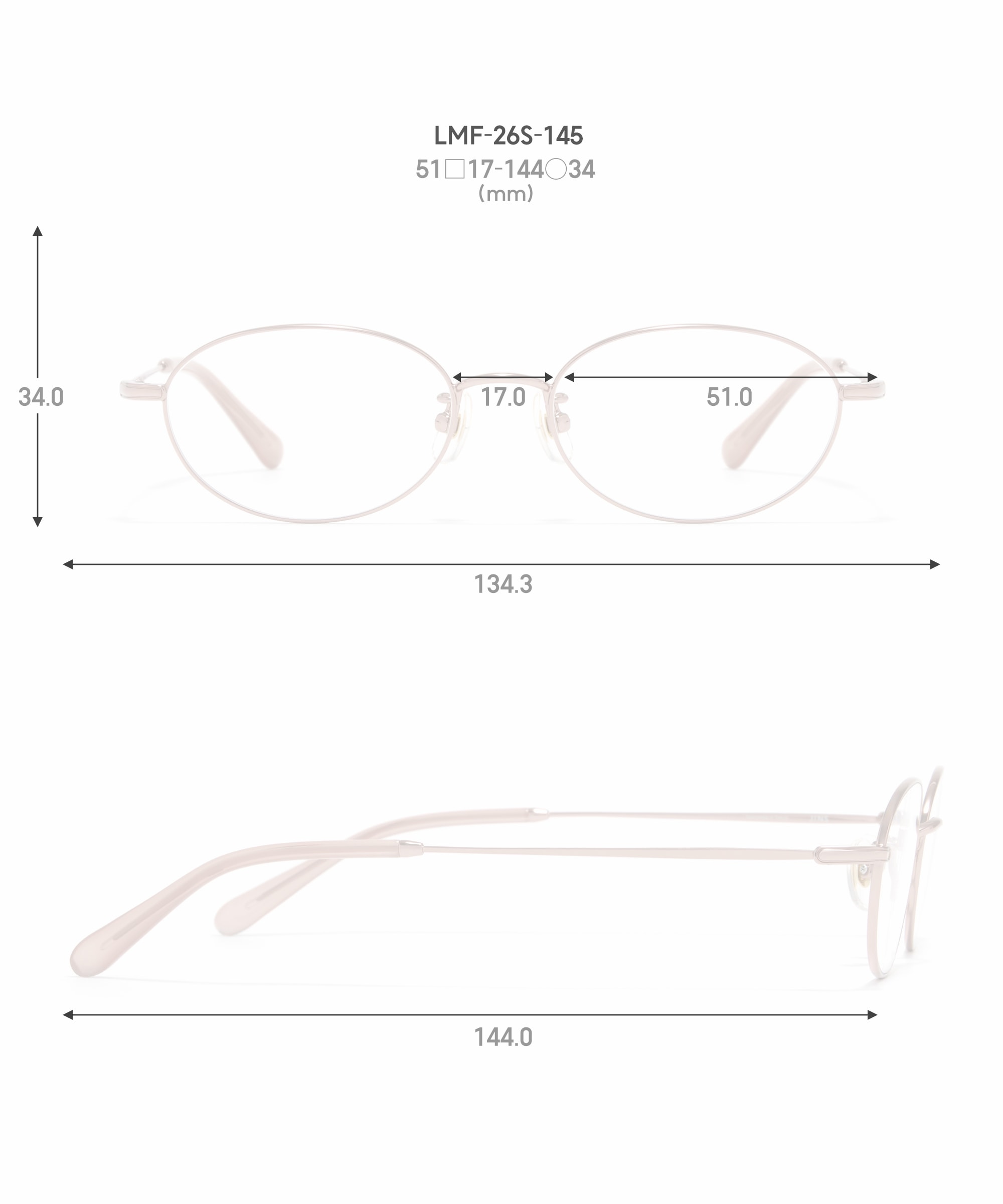 26SS STANDARD Rim Metal オーバル メタル WOMEN 【LMF-26S-145 02