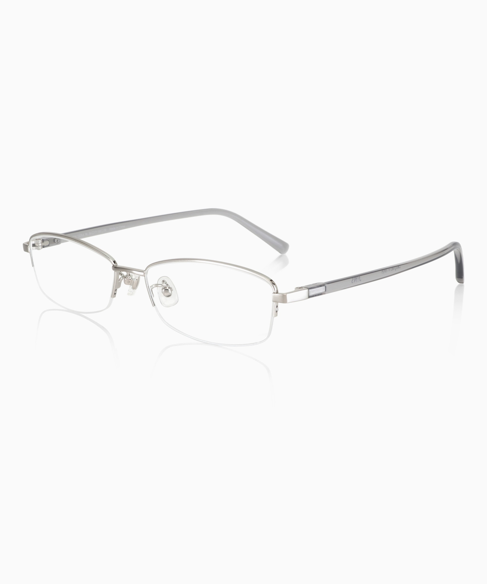 JINS combination l シルバー 丸型 メガネ(度あり) Combination Metal ハーフリム メタル MEN 【MMN-22A-132 93】 商品