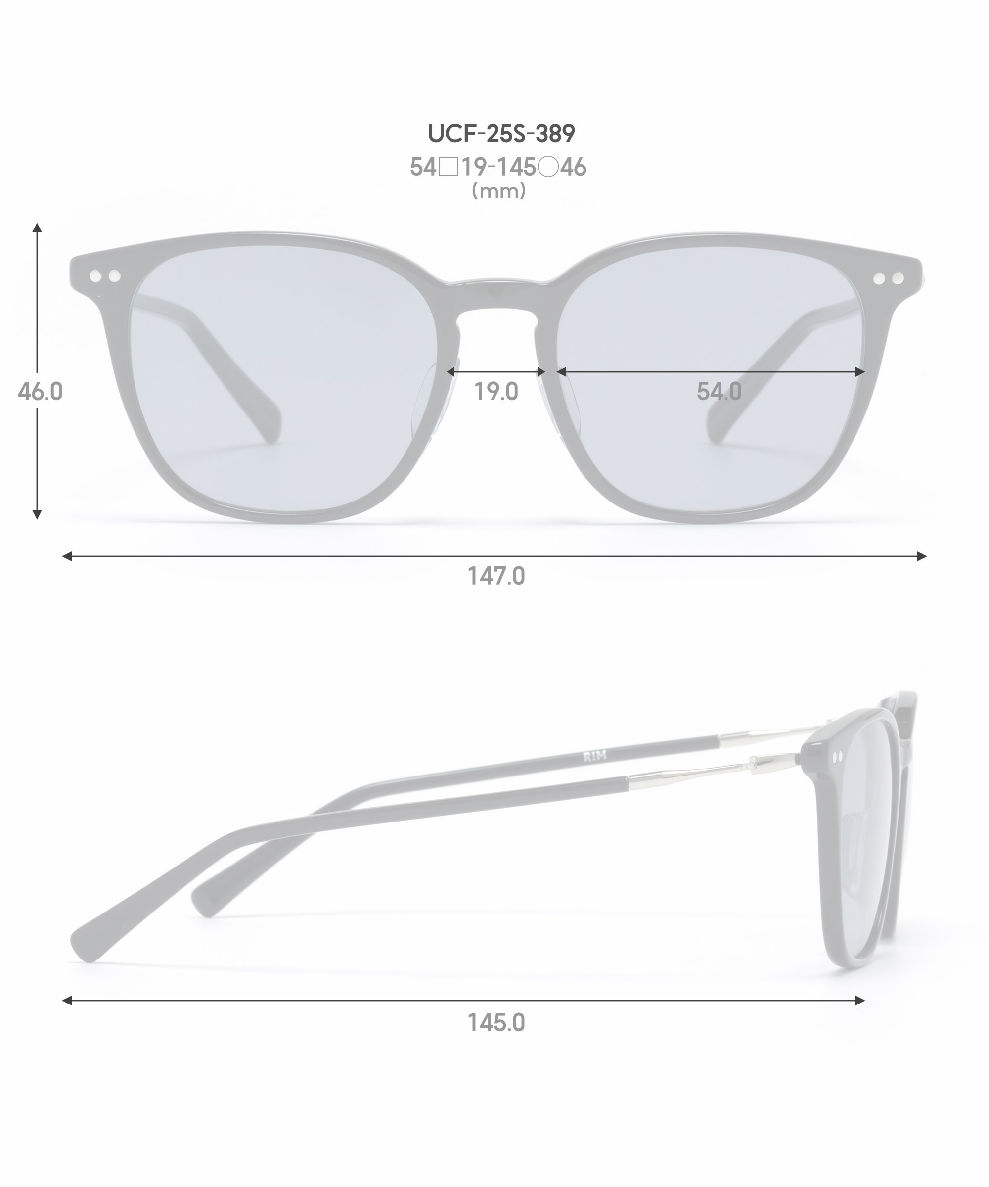 R!M＞ SUNGLASSES ウェリントン アセテート UNISEX 【UCF-25S