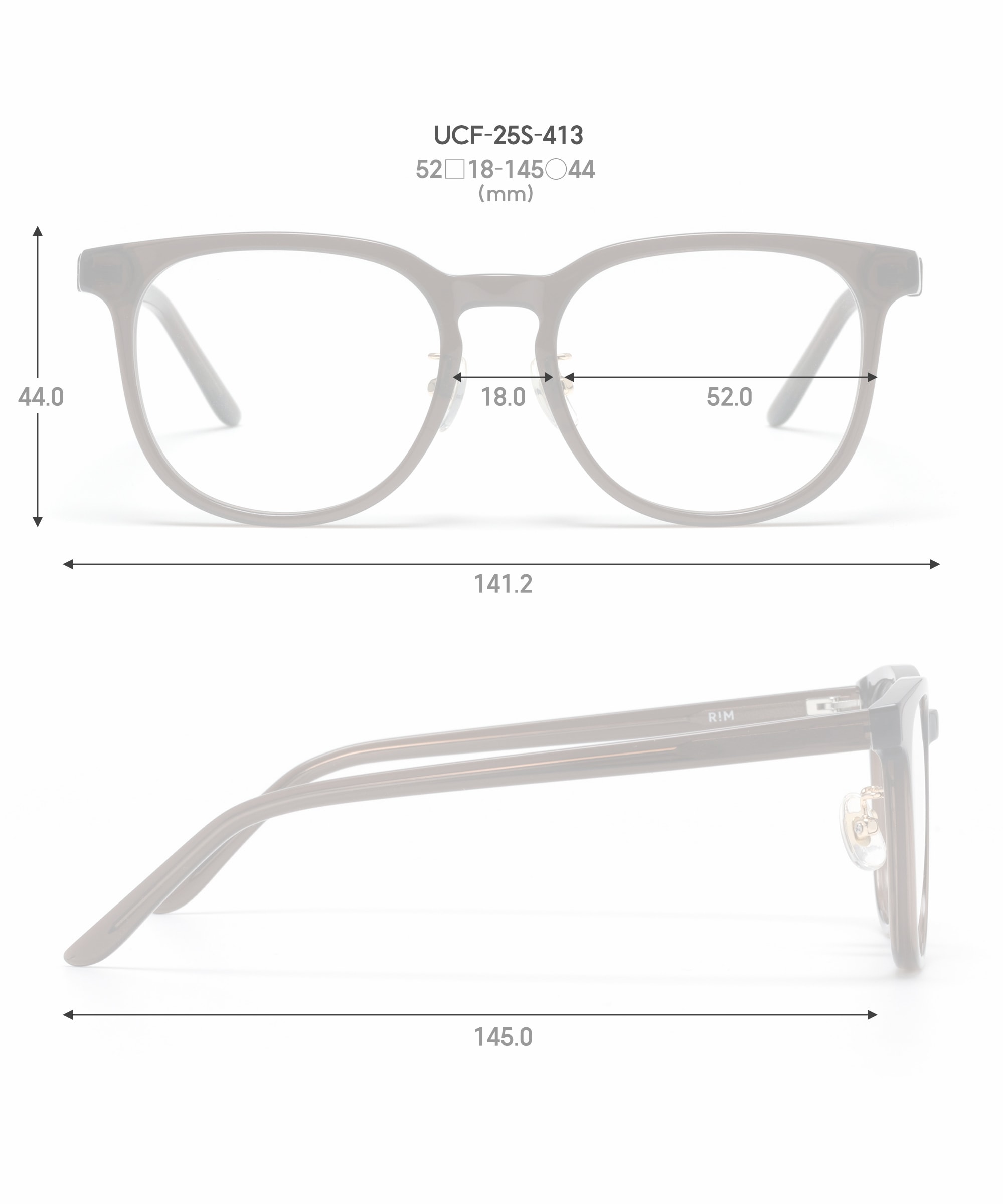 R!M＞ Skinny Acetate ウェリントン アセテート UNISEX 【UCF-25S-413