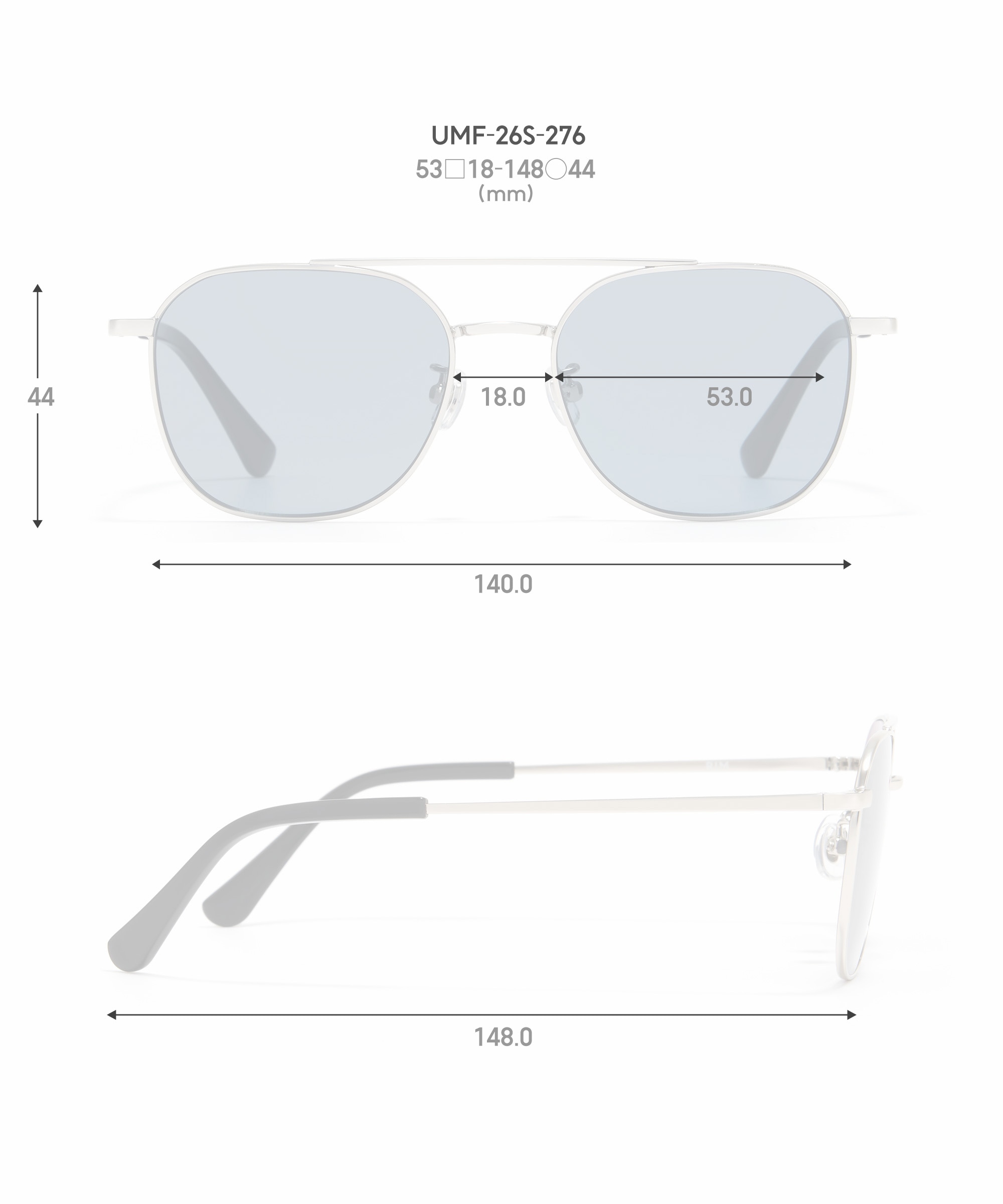 R!M＞ SUNGLASSES スクエア メタル UNISEX 【UMF-26S-276 96】 商品