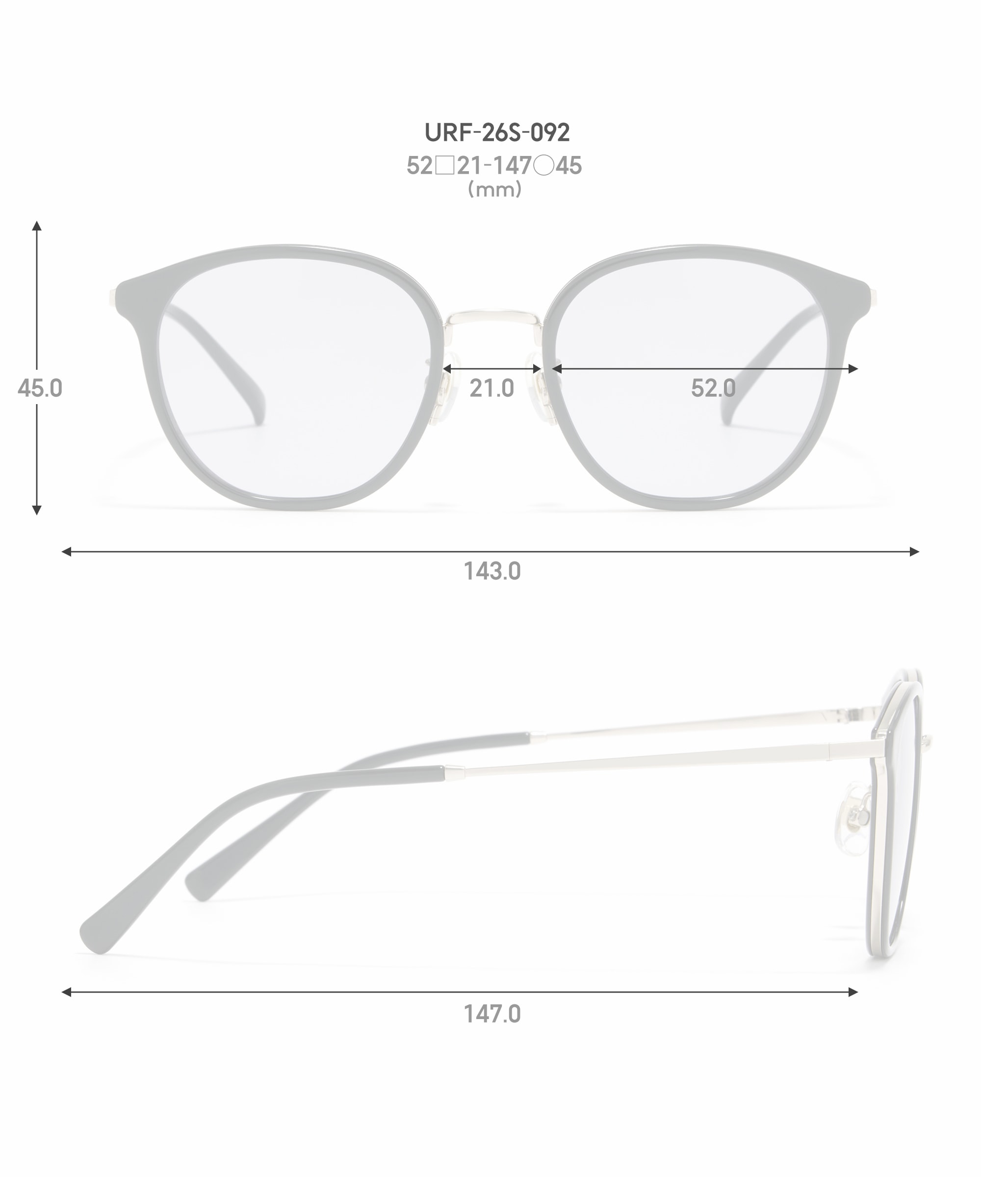 26SS SUNGLASSES Combination ウェリントン メタル UNISEX 【URF-26S