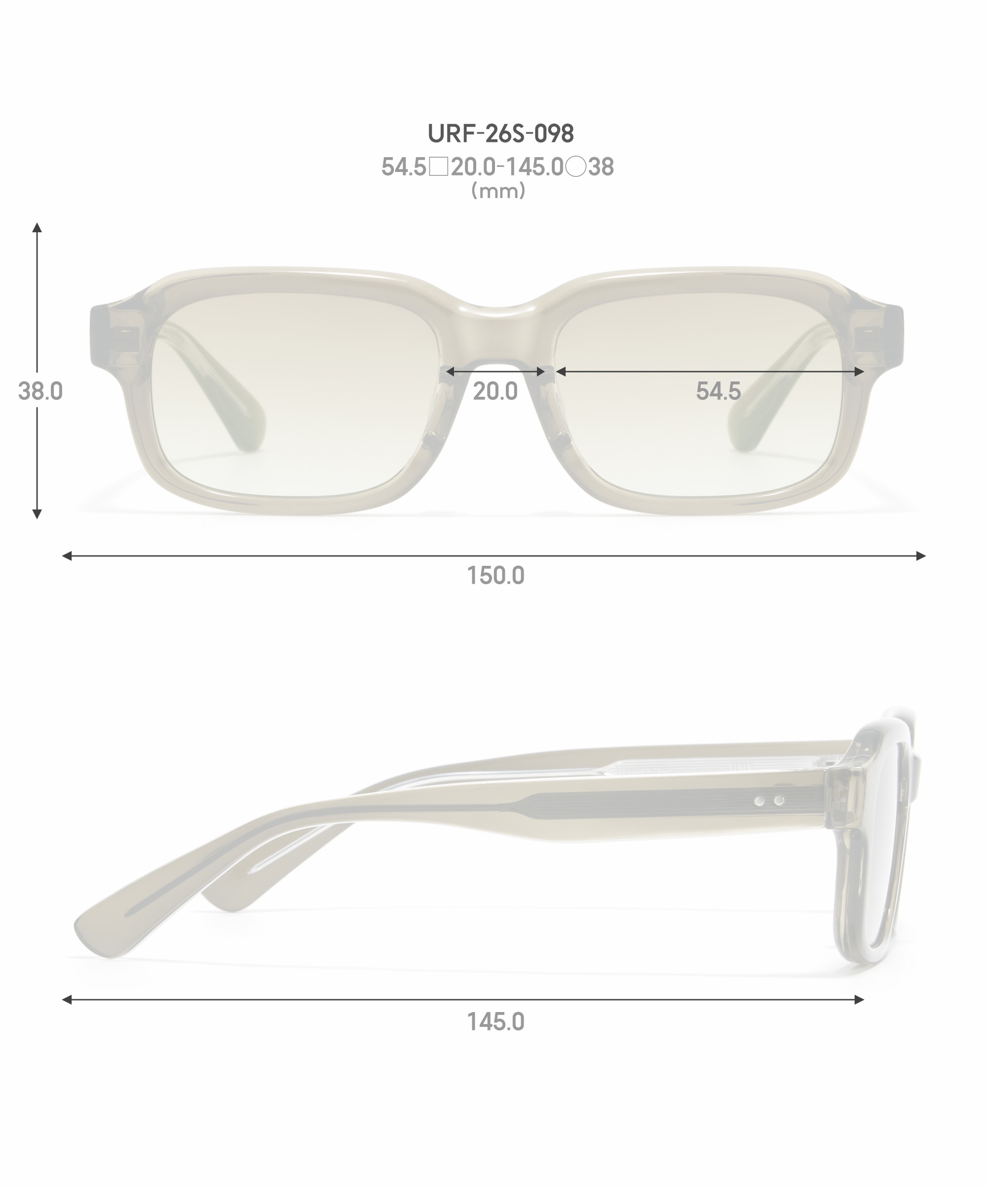 26SS SUNGLASSES Bold スクエア 樹脂 UNISEX 【URF-26S-098 394】 商品