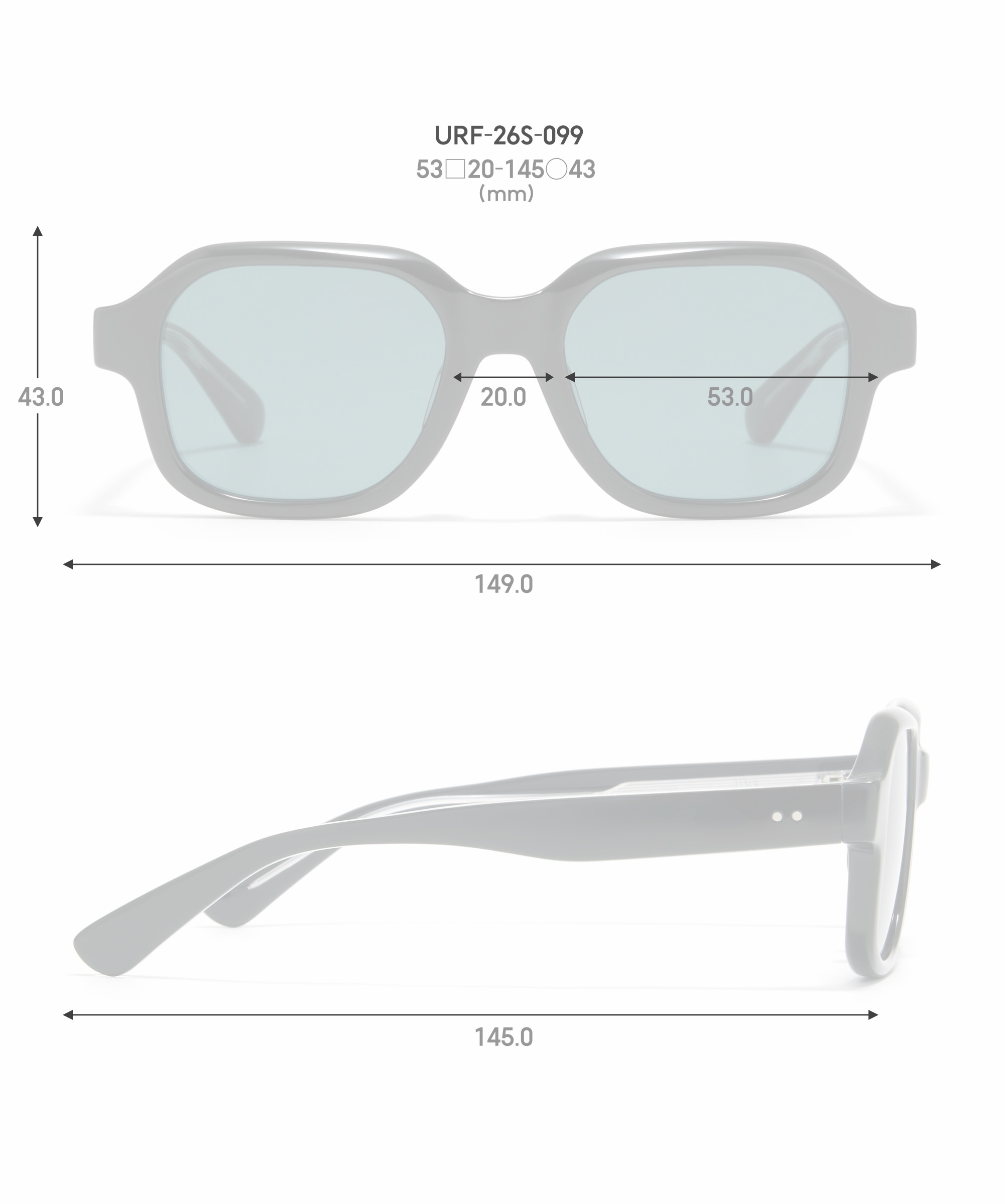 26SS SUNGLASSES Bold 多角形 樹脂 UNISEX 【URF-26S-099 394】 商品