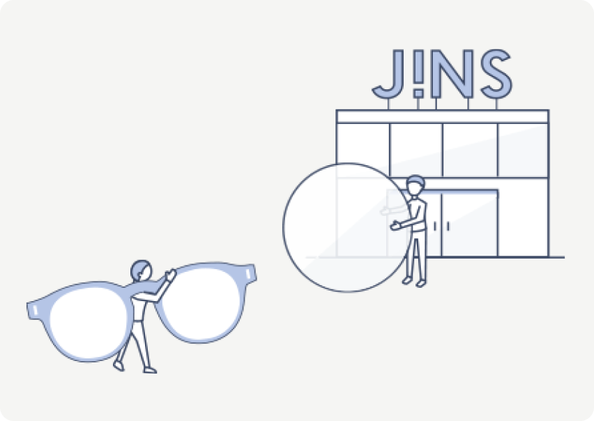購入画面で、「レンズ交換券」を選択！JINS店舗に行って、交換してもらおう。