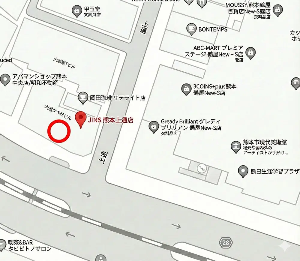 JINS 熊本上通り店 整列場所
