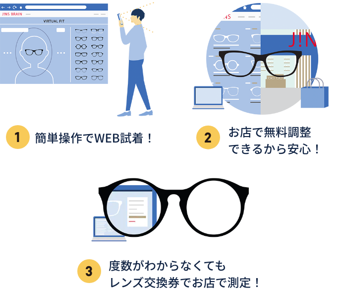 POINT 似合うかどうか迷ったらWEB試着で似合い度チェック!