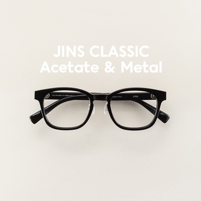 専用JINS黒縁メガネUNITE Acetate-MADE IN JAPAN-