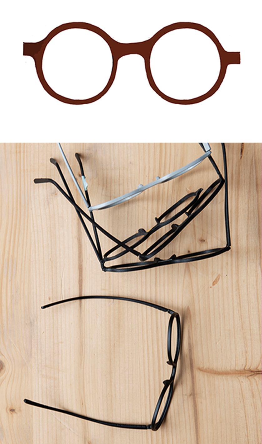 We attempted to achieve the minimal form of eyeglasses