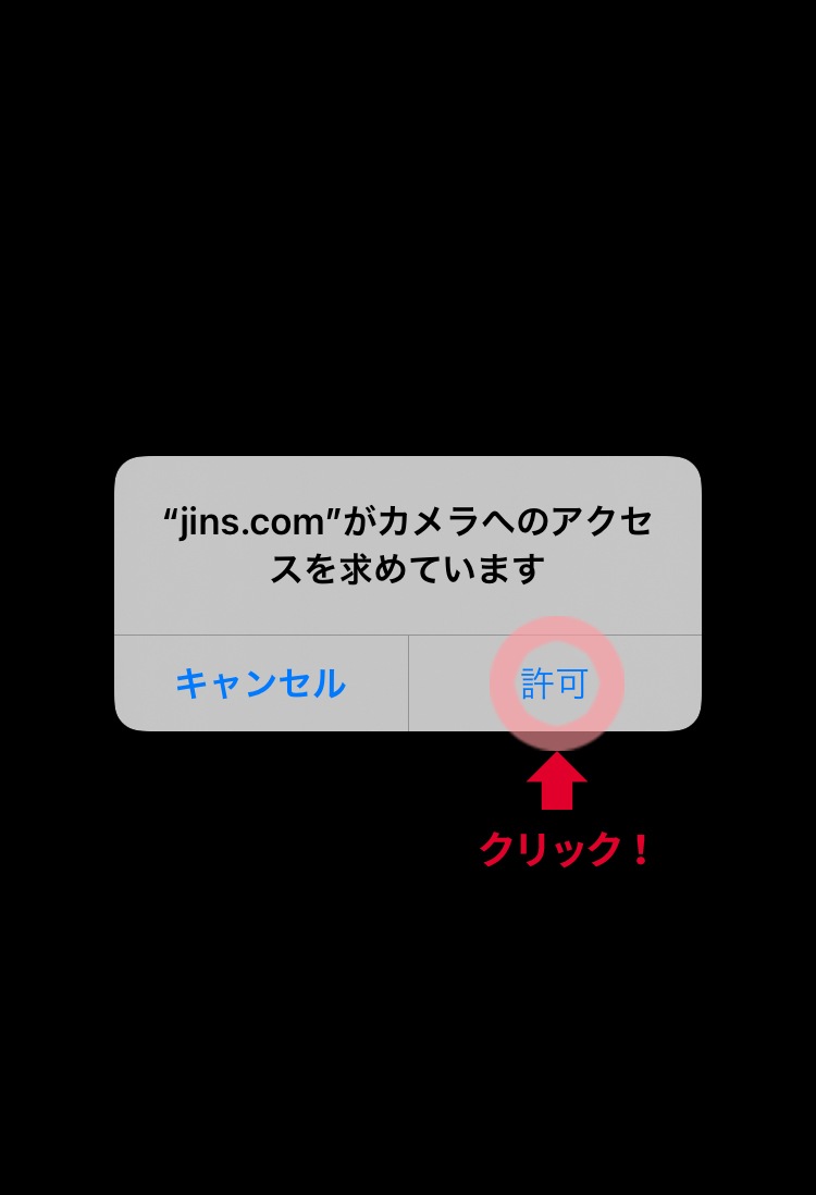 画面上でVIRTUAL FITが起動します。起動したらすぐにご自身のお顔が映し出されます。