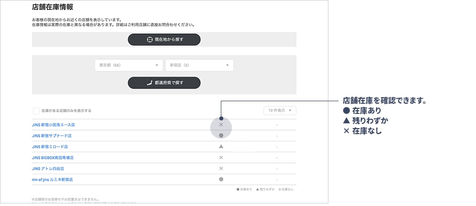 店舗在庫を確認