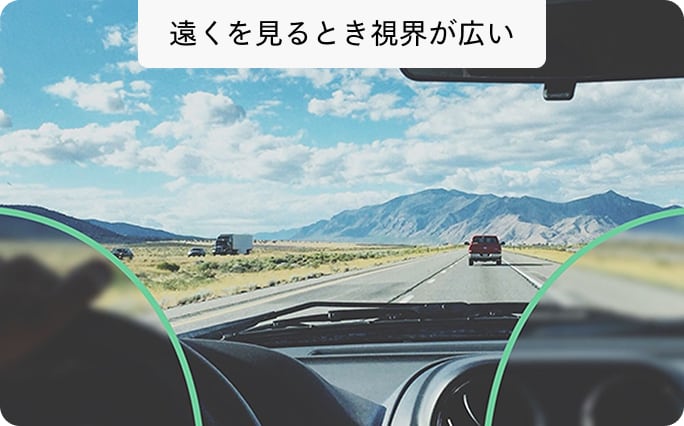 遠くを見るとき視界が広い