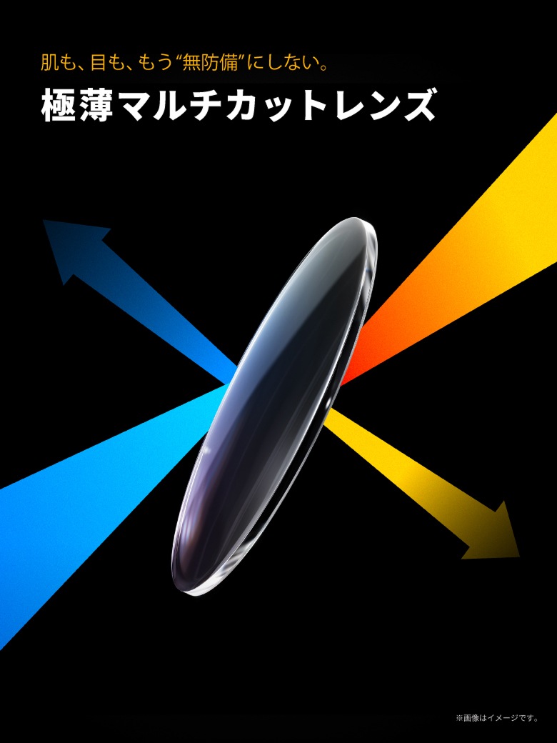 肌も、目も、もう無防備にしない。極薄マルチカットレンズ