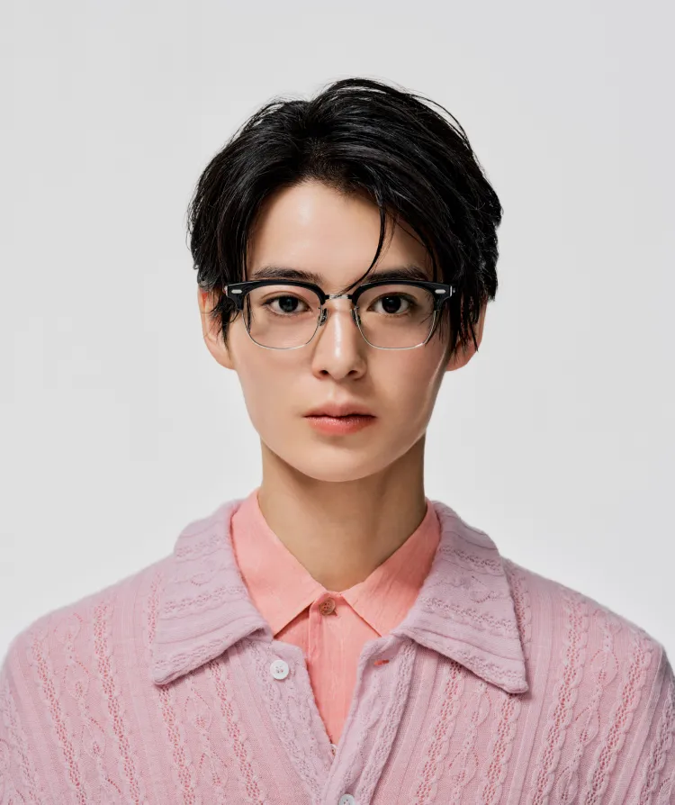 ベース顔型 × かき上げショートの正面着用写真をもとにした清潔感ロジックの解説図