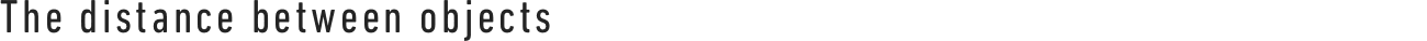 The distance between objects